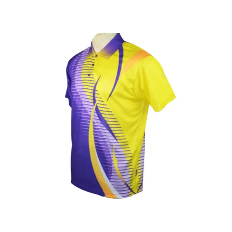 M104 fabrika özelleştirilmiş spor Polo tenis gömlek kriket forması baskı 100% Polyester yetişkinler Unisex T Shirt & Tops