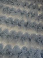 Tissu 3D superposé en maille à grandes ondulations avec dentelle brodée en tulle, tricoté en trame, 100% polyester, pour jupes bouffantes style gâteau pour filles et robes de mariée