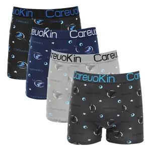 Careuokin Well printed boxer briefs men 's short underwear custom logo mid waist boxer underwear in dozen