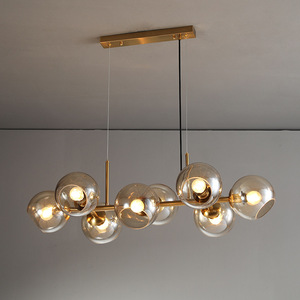 8 Heads Rectangular LED Pendant Light Magic Bean <strong>Molecular</strong> Bubble Living Room <strong>Glass</strong> Ball <strong>Chandelier</strong> - Product Image 3