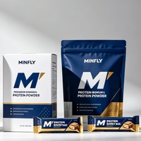 Combo d'emballage Minfly Whey Protein : Sachet Doypack avec boîte en carton personnalisée, feuille d'aluminium, Mylar, carton – Service de solution tout-en-un