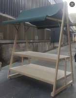 Stand de présentation pliable en bois pour marché