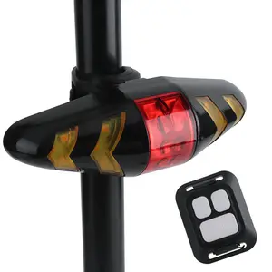 Lampu Merah & Kuning Kontrol Pintar Sepeda, Lampu Belakang Sepeda Sinyal Belok Pintar Nirkabel Dapat Diisi Ulang