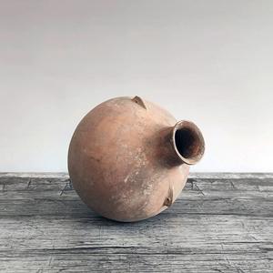 中国風球形アンティーク陶器粘土製花瓶、家の装飾、手作りのテラコッタ製卓上花瓶 - Product Image 4