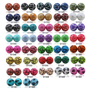 New Arrival Marble Color Printed <strong>Beads</strong> Printing Silicon Round <strong>Beads</strong> for Pens Lanyard 15mm <strong>Silicone</strong> <strong>Beads</strong> Print <strong>Wholesale</strong> - Product Image 1