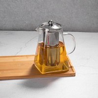 Infuseur en acier borosilicate avec infuseur bouilloire en or résistant à la chaleur théière en verre à feuilles mobiles théière pour le camping