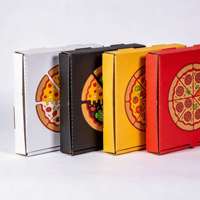 Boîte à pizza en carton ondulé avec logo personnalisé, 8 pouces, 10 pouces, 12 pouces, avec impression en relief colorée, laminage mat, design à fentes pour usage alimentaire