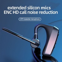 Headset olahraga nirkabel dengan mikrofon peredam bising Earbud telinga tunggal headphone bebas genggam untuk penggunaan aktif