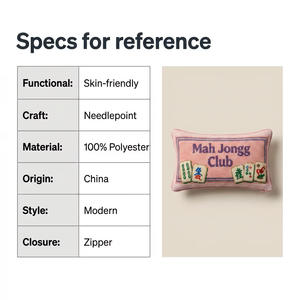 <span class=keywords><strong>Funda</strong></span> de Cojín Personalizada Moderna con Diseño de Mahjong en Punto de Cruz, Textura 3D, Poliéster, Cierre de Cremallera, Logotipo Personalizado, Monograma para el Hogar - Product Image 3