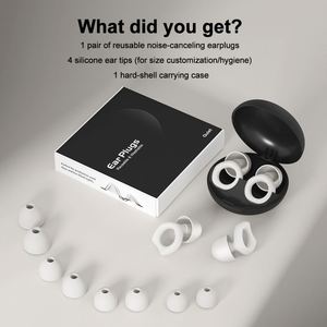Tapones para los Oídos Reutilizables e Impermeables, Personalizados, con Estuche, Reducción de Ruido, de Silicona, para Dormir, Trabajar y Viajar - Product Image 2