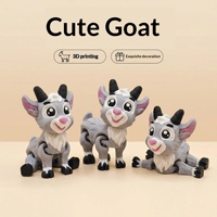FUSEJOY Nouveauté transfrontalière : Figurine articulée de petit chèvre imprimée en 3D, décoration d'intérieur, jouet de bureau, animal simulé