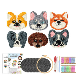 Kit Fai-da-te per Ricamo <span class=keywords><strong>a</strong></span> Punzone per Amanti dei Cuccioli: Sottobicchieri, Lavori in Tessuto, <span class=keywords><strong>Punto</strong></span> <span class=keywords><strong>Croce</strong></span> e Ricamo - Product Image 1