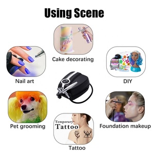 Meilleur compresseur d'aérographe portable rechargeable bon marché <span class=keywords><strong>pour</strong></span> l'art des ongles et la décoration de gâteaux <span class=keywords><strong>Peinture</strong></span> aérographe à piston - Product Image 5