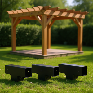 Soporte para Pérgola D0100XU6M9V, Acero de 4x4 Pulgadas con Recubrimiento de Polvo Negro, Poste de 3 Vías para Gazebo, Kit de Bricolaje para Pabellón - Product Image 2