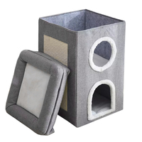 Grande maison intérieure pliable pour chat, grotte pour animaux de compagnie, lits chauds pour animaux de compagnie, nid Cube pour chat avec Double couche