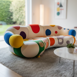 Set <span class=keywords><strong>di</strong></span> Divani Componibili <span class=keywords><strong>di</strong></span> Lusso Design Moderno Divano Chesterfield a Pois Arredamento <span class=keywords><strong>di</strong></span> Alta Qualità per Soggiorno Tessuto Personalizzabile - Product Image 4