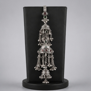 Pendentif ethnique traditionnel en argent 925 fait main pour mariée, ornement suspendu, cadeau de mariage pour femme, collection festive - Product Image 5