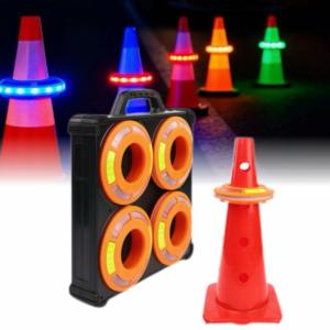 Luce di Segnalazione Pericolo <span class=keywords><strong>Stradale</strong></span> RGB Ricaricabile ad Alta Visibilità Luce Stroboscopica a Bengala per Coni da Cantiere - Product Image 1