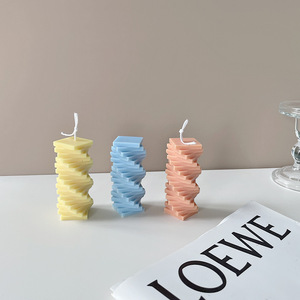 Ins candela a colonna irregolare colorata di vendita calda candela quadrata a spirale fatta a mano candela profumata di arte della decorazione della foto di nozze - Product Image 6
