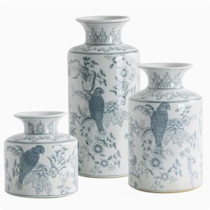Vase à fleurs musulman blanc de style perroquet pour mariage, Vado Grandi Da Terra, céramique, décorations pour la maison - Product Image 1