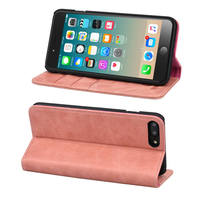 Casing Ponsel Kulit Asli Buatan Tangan Dapat Dilepas Lipat Mewah Warna Pink untuk Aquos Zero 6 Logo Kustom Label Kartu Emas Timbul