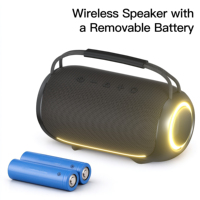 Haut-parleur Bluetooth portable 40W avec batterie détachable, son stéréo sans fil, enceinte extérieure, caisson de basses