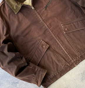 LOGOTIPO personalizado de alta calidad, chaqueta de lona de pato de gran tamaño lavada Vintage auténtica para hombre, cremallera, peso pesado, artículos de trabajo usados antiguos, Unisex - Product Image 4