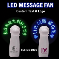 Mini ventilateur LED portable compact à lumière clignotante, alimenté par USB, avec éclairage coloré pour concerts, camping, salons professionnels, cadeaux d'été