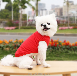 Blank Dog Shirt Pet <b>Clothes</b> Summer Plain Color Breathable Solid Dog T Shirt Blank Custom Pattern - Product Image 5