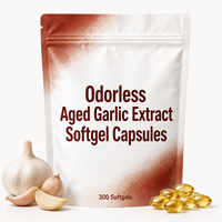 Vente en gros usine : Extrait d'ail antioxydant pour adultes, ail vieilli sans odeur, 300 capsules molles pour une meilleure santé osseuse