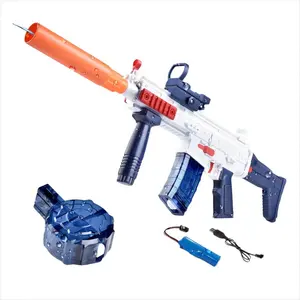 Kustom Logo anak-anak musim panas mainan pistol senapan dewasa pistol air elektrik otomatis M416 pistol semprotan air dengan tangki air besar