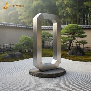 Escultura de Acero Inoxidable de Gran Tamaño, Diseño Art Deco, Resistente al Agua, para Jardín, Arte Abstracto, Montaje en Suelo - Product Image 3