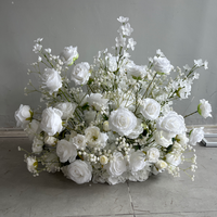 Witte moderne kunstzijde bruidsbloemenarrangement 100cm gangpad voor ceremonie decoratie luxe