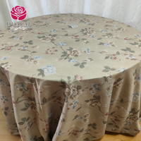 P032-Couvertures de linge de table rectangle rond en polyester imprimé de feuilles de plantain vert personnalisées pour mariage
