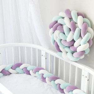 Trenzada <span class=keywords><strong>cuna</strong></span> parachoques anudada de protección decorativo bebé guardia parachoques nudo <span class=keywords><strong>trenza</strong></span> almohada - Product Image 1