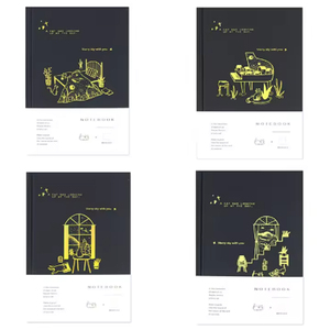 HK A5 màu đen trống bên trong trang ngang dòng minh họa notepad sinh viên tự làm graffiti máy tính xách tay - Product Image 6