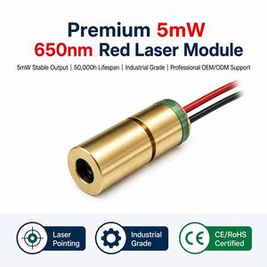 Stable 650nm 5mW Red Laser Emitter Module Industrial Precision Component for Laser Pointers and Educational Display Tools