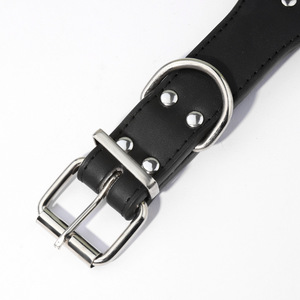 PU Leather Rivet Dog Collar Adjustable Leather Studded Spike Pet Collars New Fashion Designer Heavy Duty Anti-Bite Puppy Collar - Product Image 6