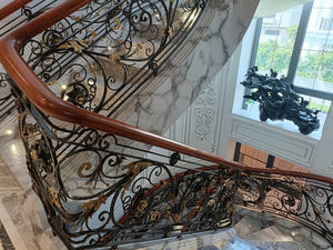 Wrought Iron Railing Neoclassical Modern Stair Railing Indoor High Quality Supplier UV <b>Protected</b> Rust Resistant - Product Image 6