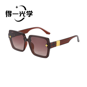 Square Oversized Frame <b>Sunglasses</b> For Women UV400 Protection Black PC Frame Type 3 Sunshades - Product Image 5