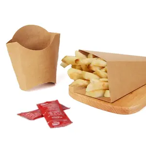Oolima disposable food packing oolima 350gsm french fries paper 210gsm cone paper double pe fast food nugget box
