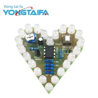 Kit d'éclairage en forme de cœur LM358, composants de lumière respirante, pièces DIY, carte de pratique électronique, projets électroniques, modèle chinois