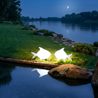 Modèle de sculpture de poisson réaliste éclairé par LED pour extérieur, décoration de jardin, sculpture de koi, décoration de Noël, IP54, télécommande