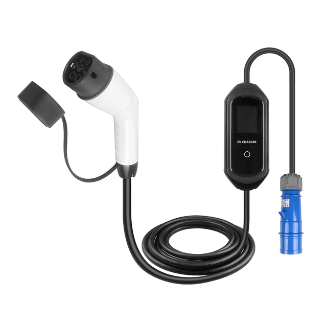 Portable New 16A 3.5KW Fast EV Charger Type 2 CEE Pulg IP65 Rated Electric Car Charging Station with 5M Cable