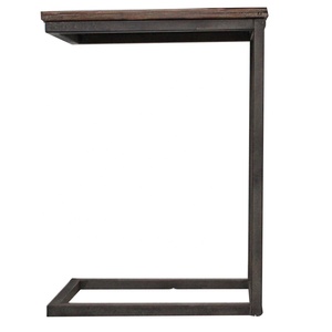 <span class=keywords><strong>Luckywind</strong></span>-mesa lateral de aperitivos de <span class=keywords><strong>Metal</strong></span>, Industrial, Vintage, de madera, con extremo en forma de C, para sofá y cama - Product Image 2