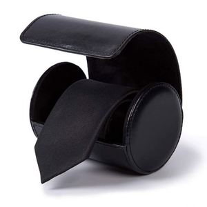 Custom Leather Round Tie <b>Box</b> PU Leather Gift Packaging <b>Box</b> Jewelry Storage <b>Box</b> for Business Gifts and Daily Organizer - Product Image 2