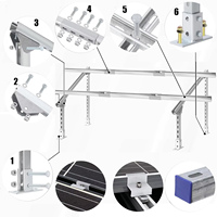 Système de montage solaire résistant au vent, support au sol en acier profilé Zn-Al-Mg pour projets photovoltaïques à grande échelle