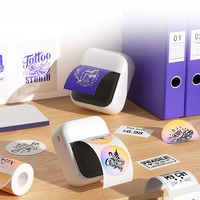 Printer Thermal Stiker Nirkabel Mini Saku BT Tanpa Tinta Genggam Baterai 1500mAh 203dpi untuk Struk Foto Label Memo Catatan Tersedia