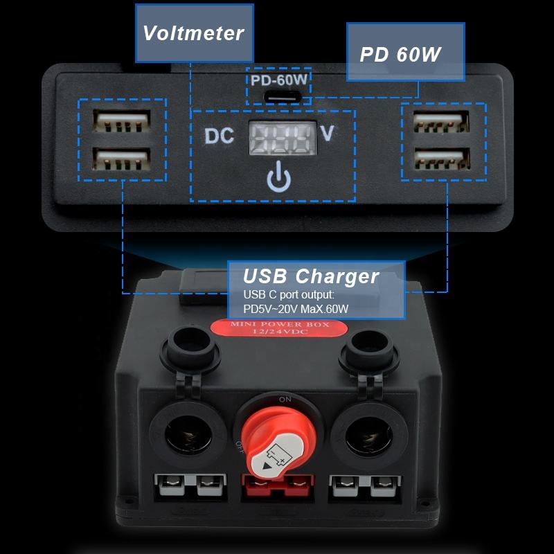 12V/24V DC power boxPower Distribution Battery Cut off Switch Box for ...