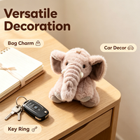 Vente en gros d'ornements suspendus pour voiture, porte-clés et pendentifs de sac en peluche douce personnalisée, en forme d'éléphant, d'animaux en peluche mignons et de dessins animés